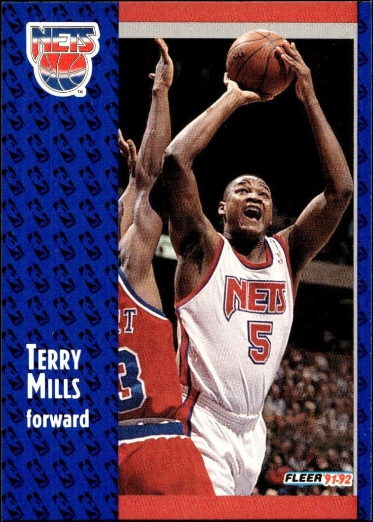 Terry Mills 1991-92 Fleer #324 Basketball Trading Card - Front 1991-92 Fleer Terry Mills #324 basketball trading card front