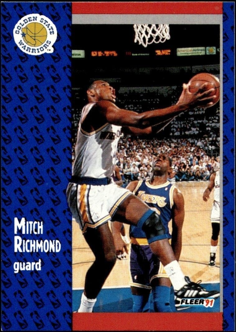 Mitch Richmond 1991-92 Fleer #71 Basketball Trading Card - Front 1991-92 Fleer Mitch Richmond #71 basketball trading card front