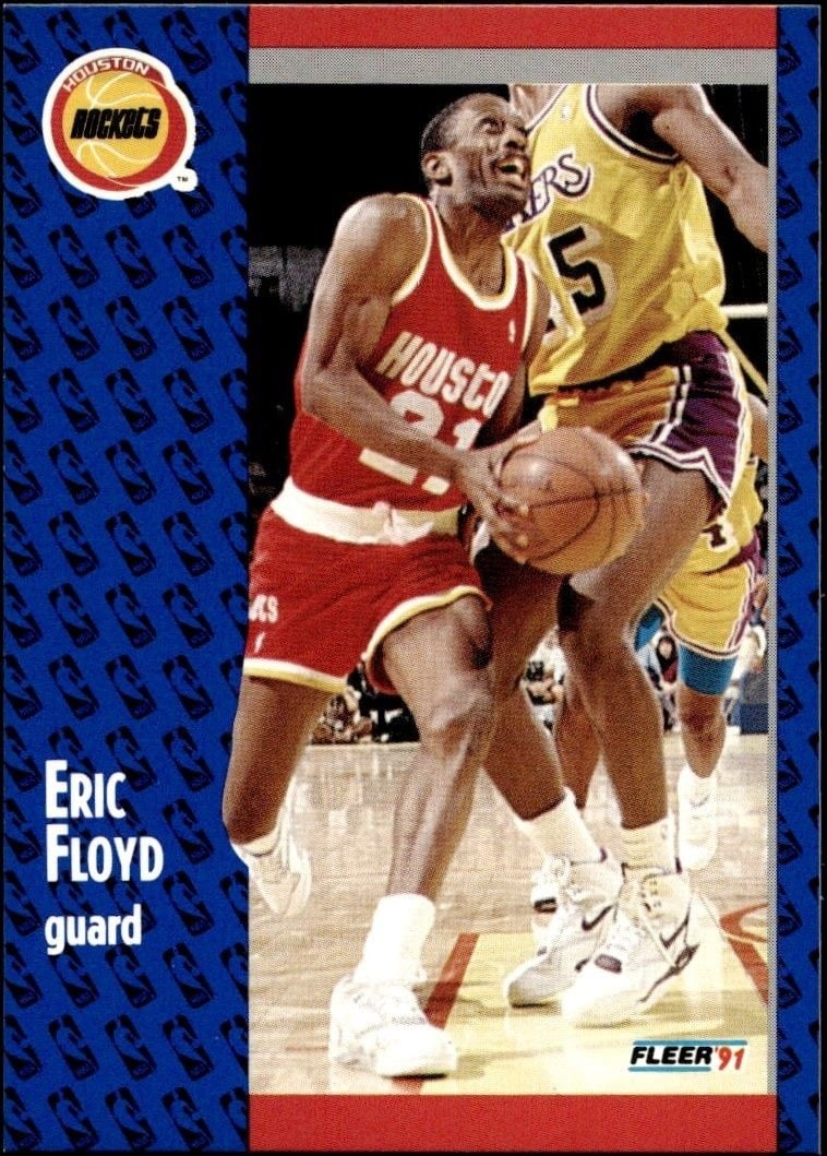 Eric Floyd 1991-92 Fleer #74 Basketball Trading Card - Front 1991-92 Fleer Eric Floyd #74 basketball trading card front