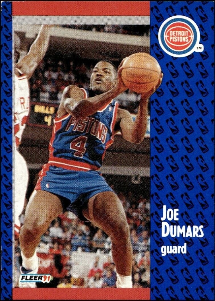 Joe Dumars 1991-92 Fleer #59 Basketball Trading Card - Front 1991-92 Fleer Joe Dumars #59 basketball trading card front