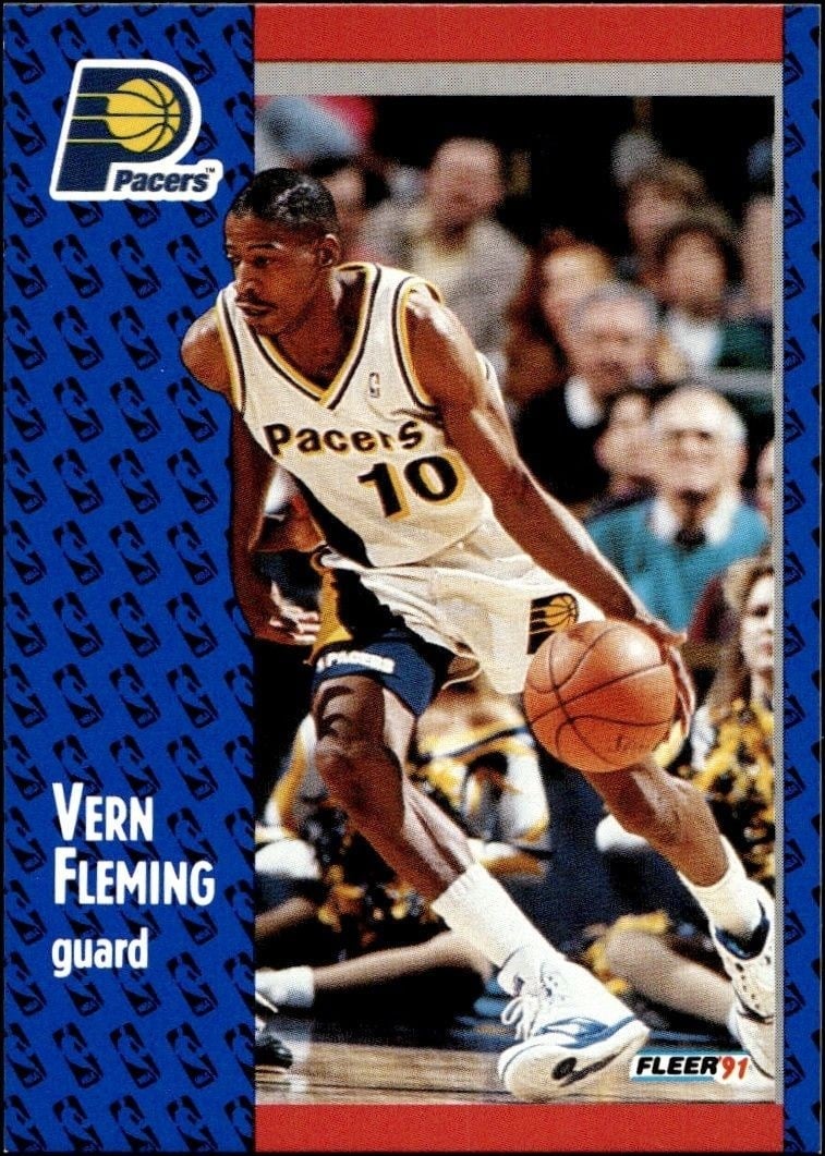 Vern Fleming 1991-92 Fleer Basketball #81 Basketball Trading Card - Front 1991-92 Fleer Basketball Vern Fleming #81 basketball trading card front