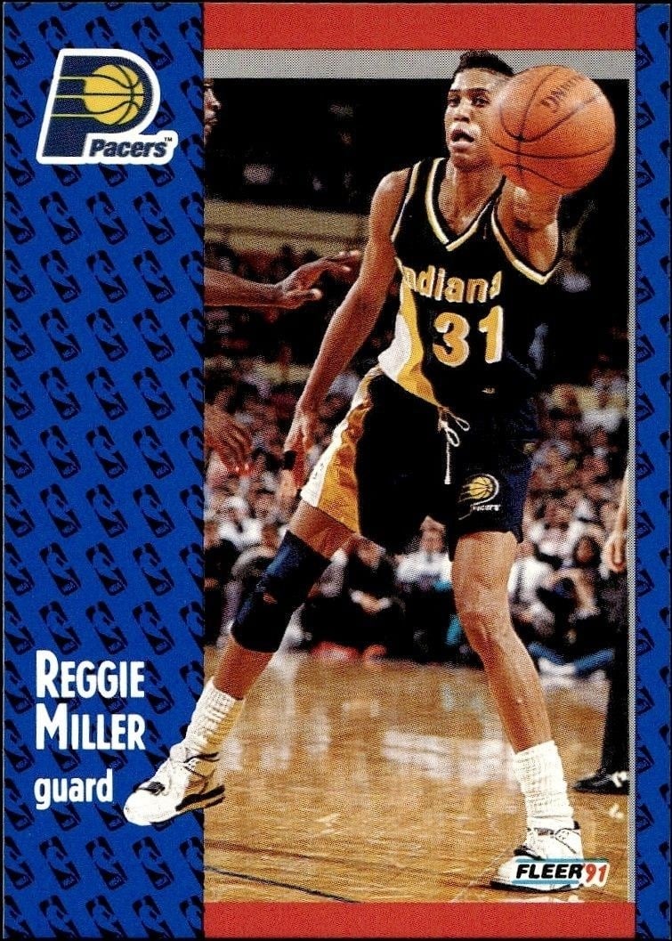 Reggie Miller 1991-92 Fleer #83 Basketball Trading Card - Front 1991-92 Fleer Reggie Miller #83 basketball trading card front