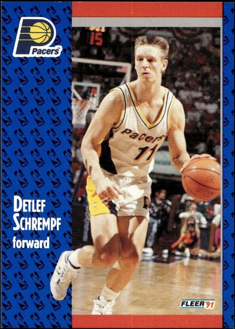 Detlef Schrempf 1991-92 Fleer #85 Basketball Trading Card - Front 1991-92 Fleer Detlef Schrempf #85 basketball trading card front