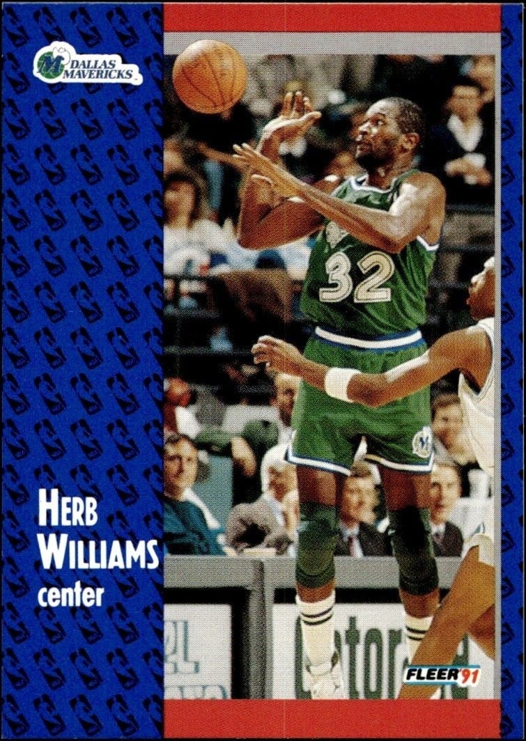 Herb Williams 1991-92 Fleer #48 Basketball Trading Card - Front 1991-92 Fleer Herb Williams #48 basketball trading card front
