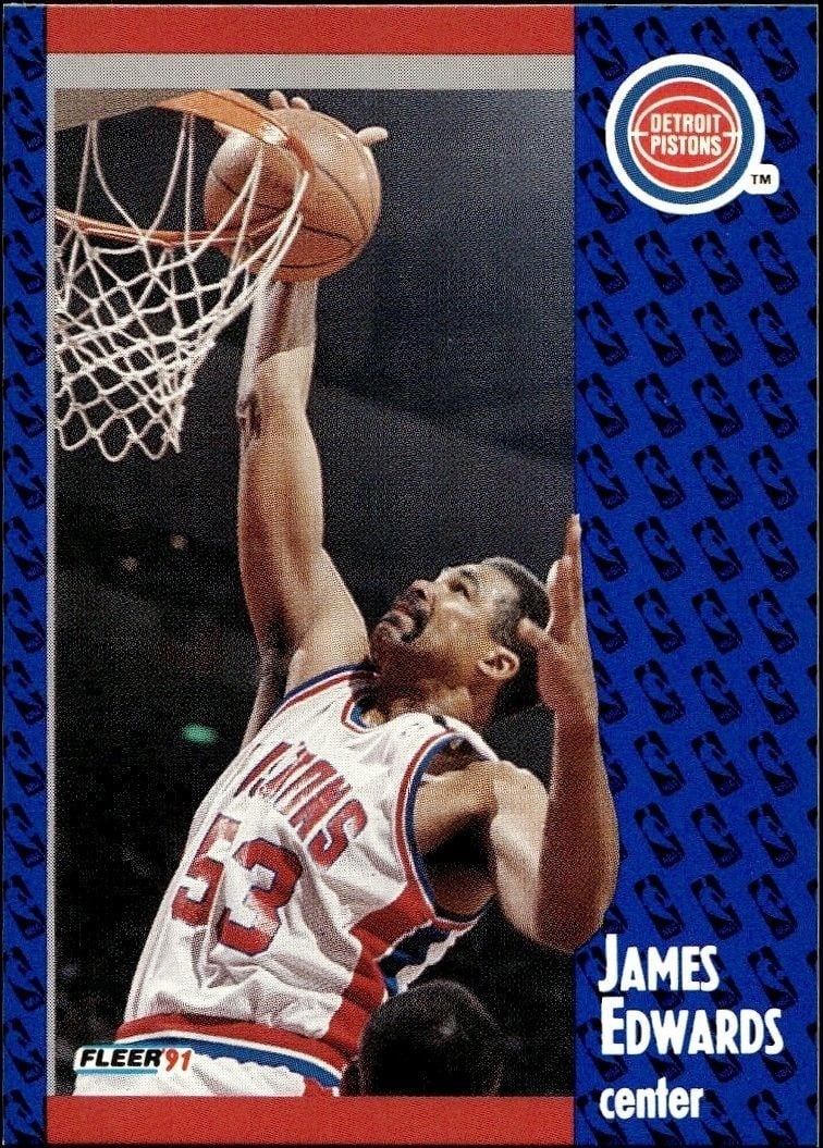 James Edwards 1991-92 Fleer #60 Basketball Trading Card - Front 1991-92 Fleer James Edwards #60 basketball trading card front