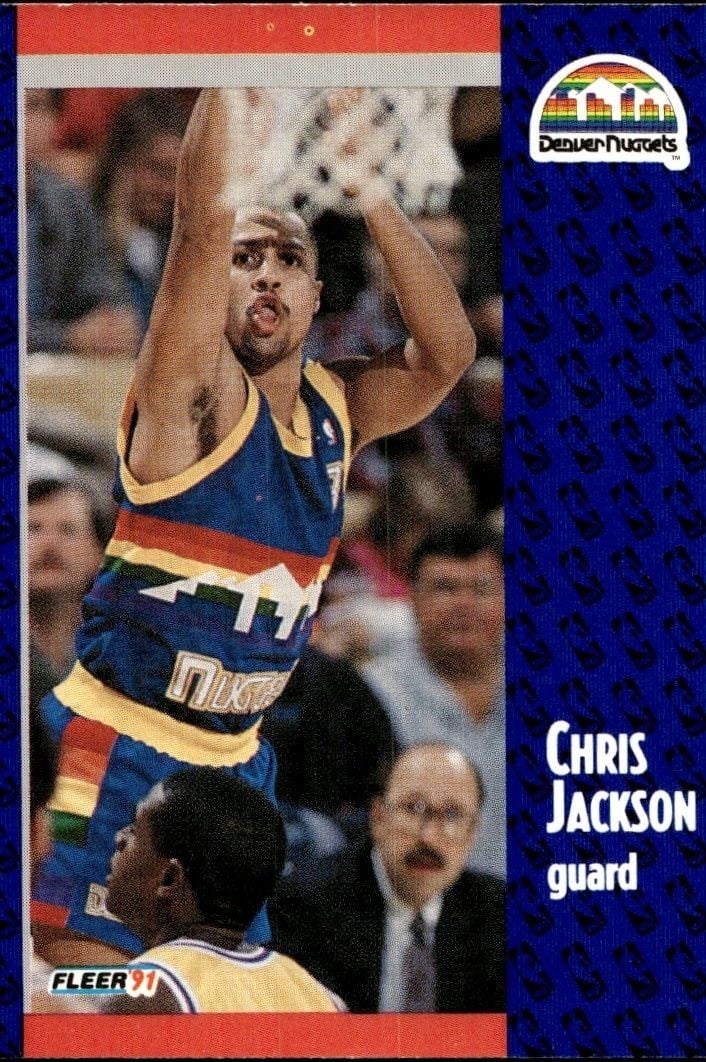 Chris Jackson 1991-92 Fleer #49 Basketball Trading Card - Front 1991-92 Fleer Chris Jackson #49 basketball trading card front