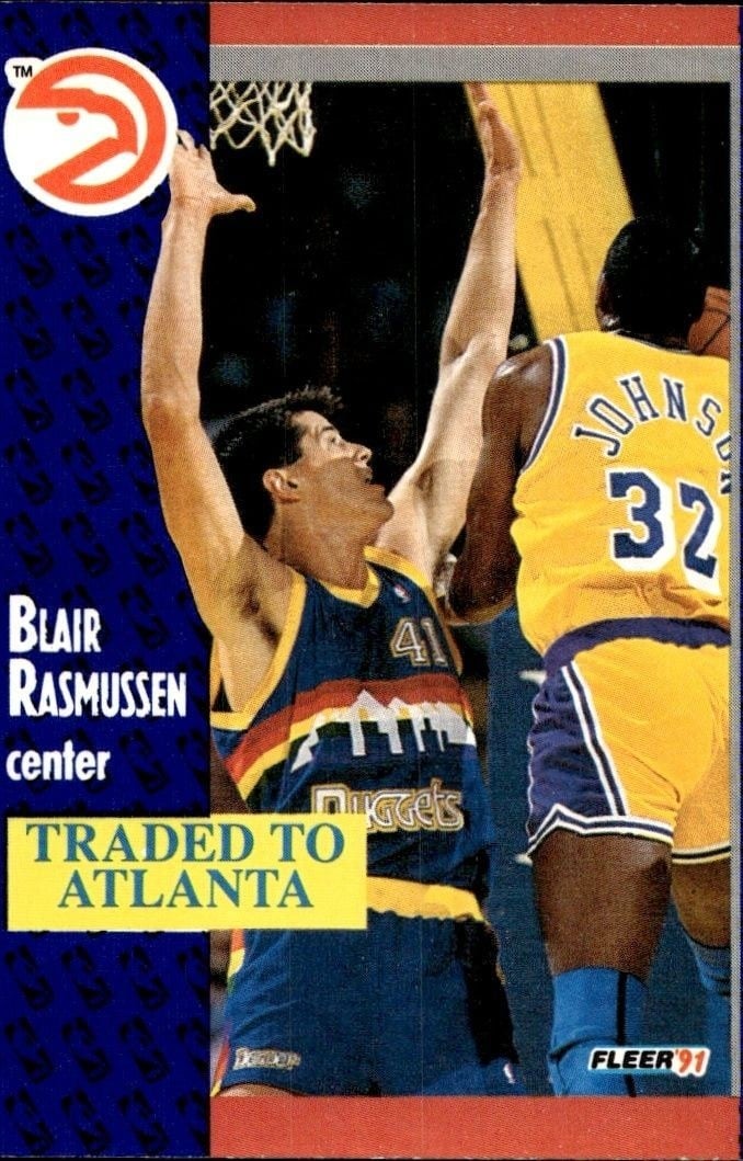 Blair Rasmussen 1991-92 Fleer #52 Basketball Trading Card - Front 1991-92 Fleer Blair Rasmussen #52 basketball trading card front