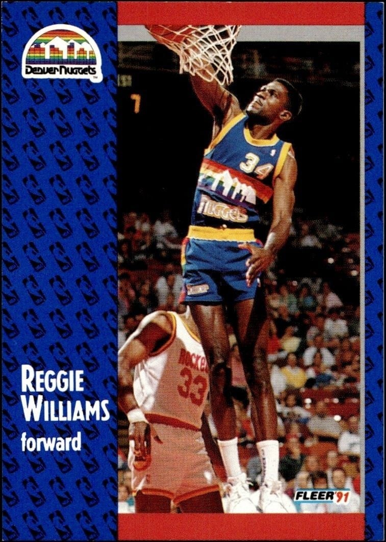 Reggie Williams 1991-92 Fleer #54 Basketball Trading Card - Front 1991-92 Fleer Reggie Williams #54 basketball trading card front