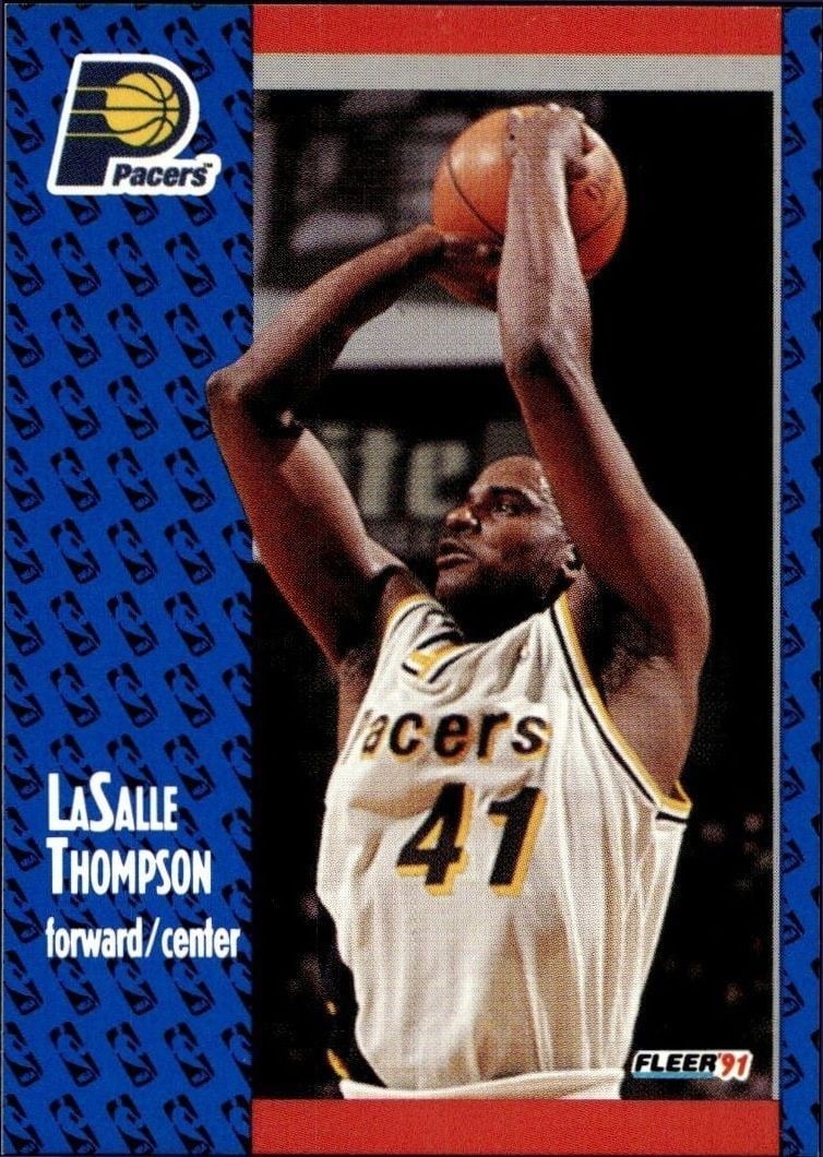 LaSalle Thompson 1991-92 Fleer #87 Basketball Trading Card - Front 1991-92 Fleer LaSalle Thompson #87 basketball trading card front