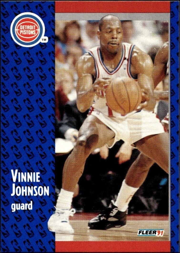 Vinnie Johnson 1991-92 Fleer #61 Basketball Trading Card - Front 1991-92 Fleer Vinnie Johnson #61 basketball trading card front