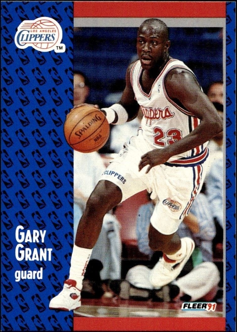 Gary Grant 1991-92 Fleer #89 Basketball Trading Card - Front 1991-92 Fleer Gary Grant #89 basketball trading card front