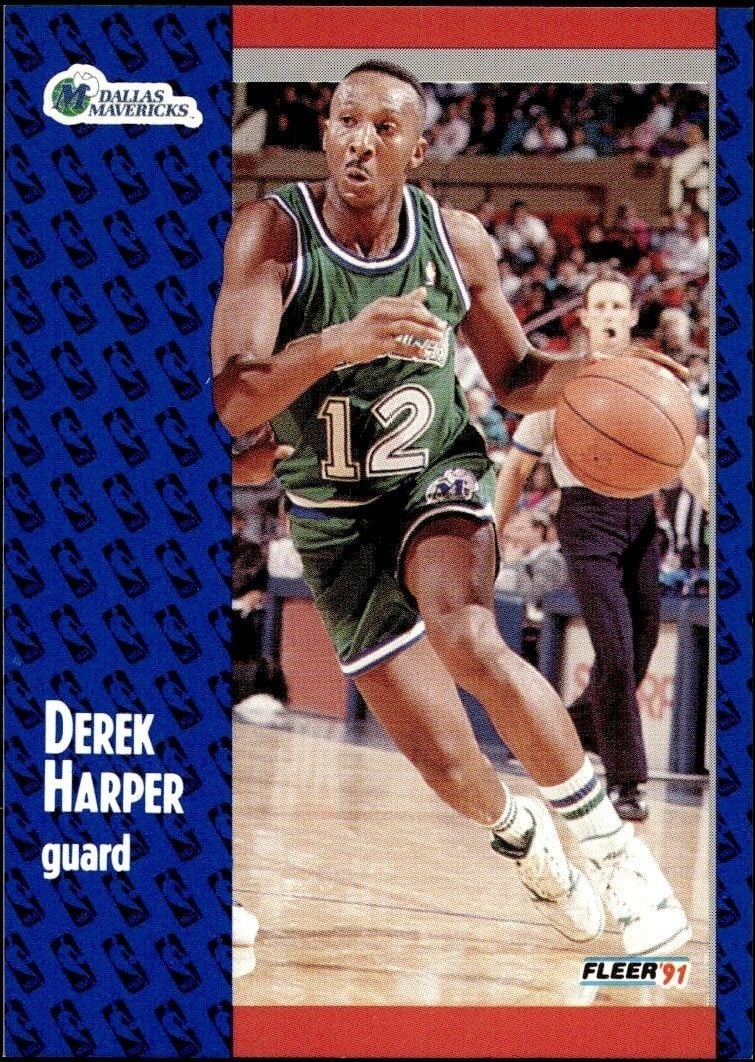 Derek Harper 1991-92 Fleer #45 Basketball Trading Card - Front 1991-92 Fleer Derek Harper #45 basketball trading card front