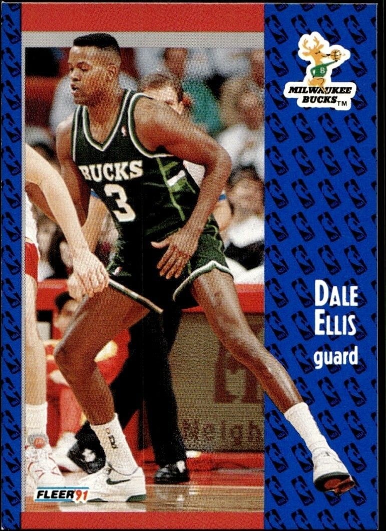 Dale Ellis 1991-92 Fleer #114 Basketball Trading Card - Front 1991-92 Fleer Dale Ellis #114 basketball trading card front