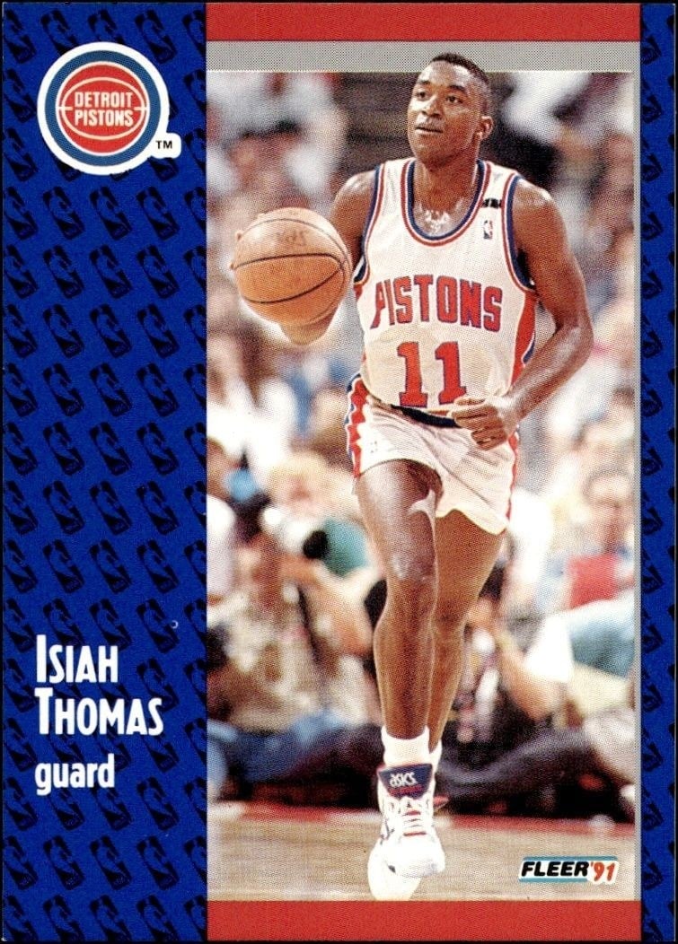 Isiah Thomas 1991-92 Fleer #64 Basketball Trading Card - Front 1991-92 Fleer Isiah Thomas #64 basketball trading card front