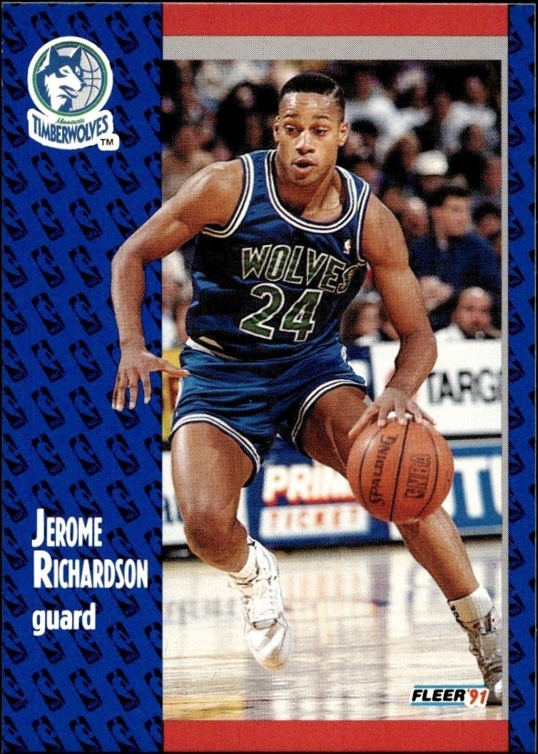Pooh Richardson 1991-92 Fleer #125 Basketball Trading Card - Front 1991-92 Fleer Pooh Richardson #125 basketball trading card front