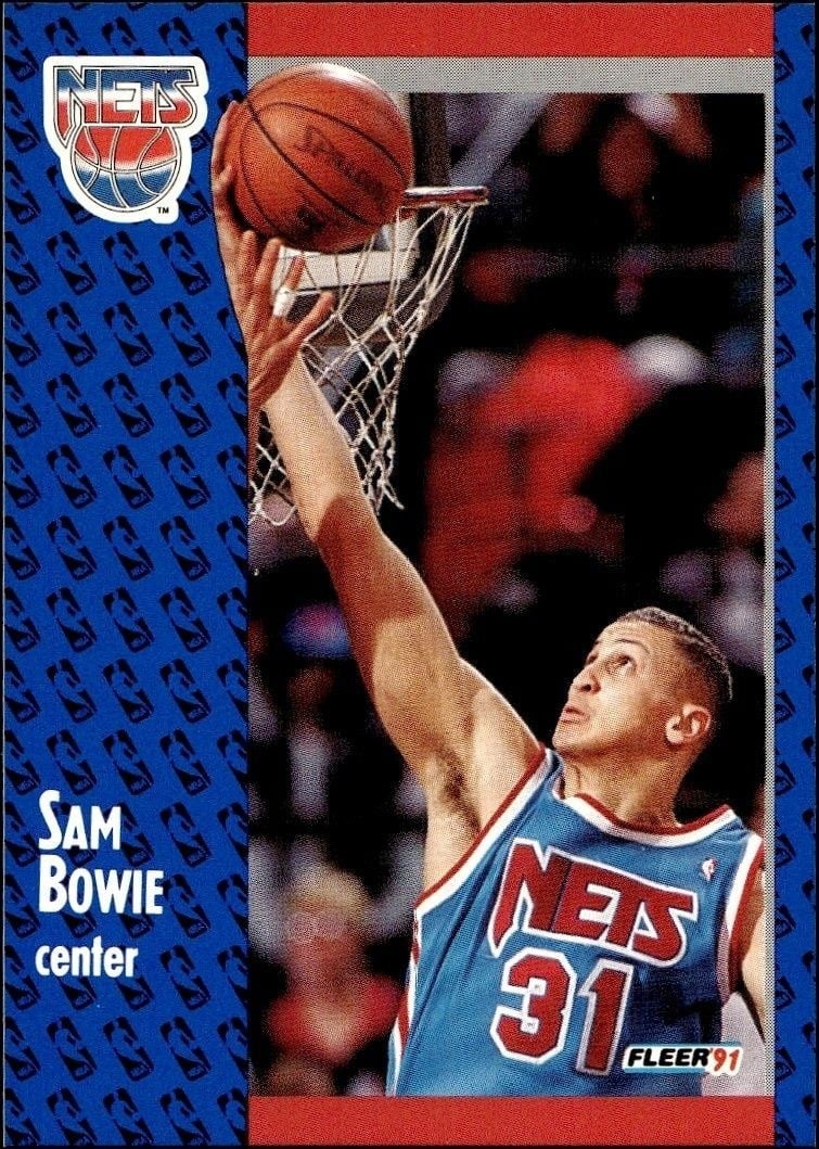 Sam Bowie 1991-92 Fleer #129 Basketball Trading Card - Front 1991-92 Fleer Sam Bowie #129 basketball trading card front