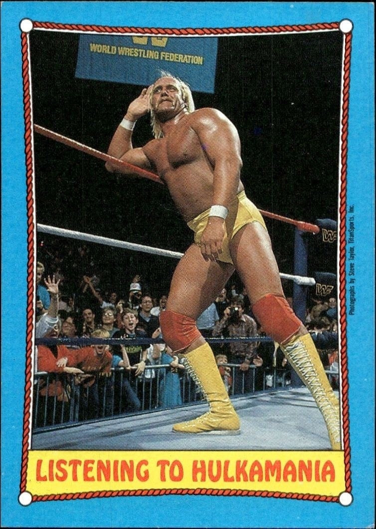 Hulk Hogan 1987 Topps Wwf #38 Wrestling Trading Card - Front 1987 Topps Wwf Hulk Hogan #38 wrestling trading card front