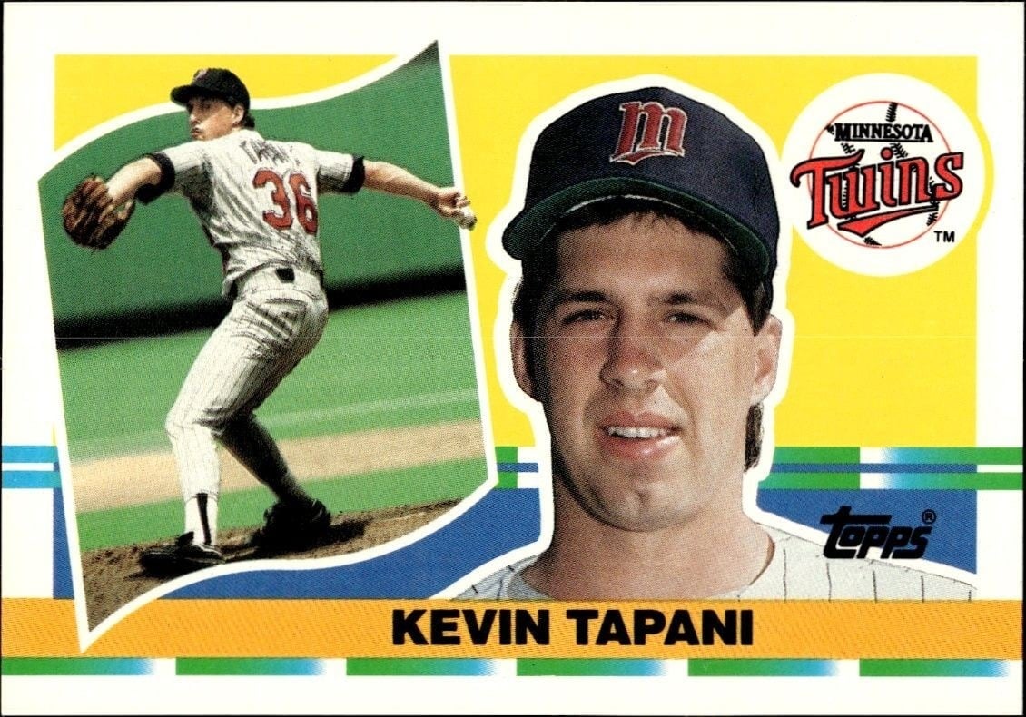 Kevin Tapani 1990 Topps Big #225 Baseball Trading Card - Front 1990 Topps Big Kevin Tapani #225 baseball trading card front