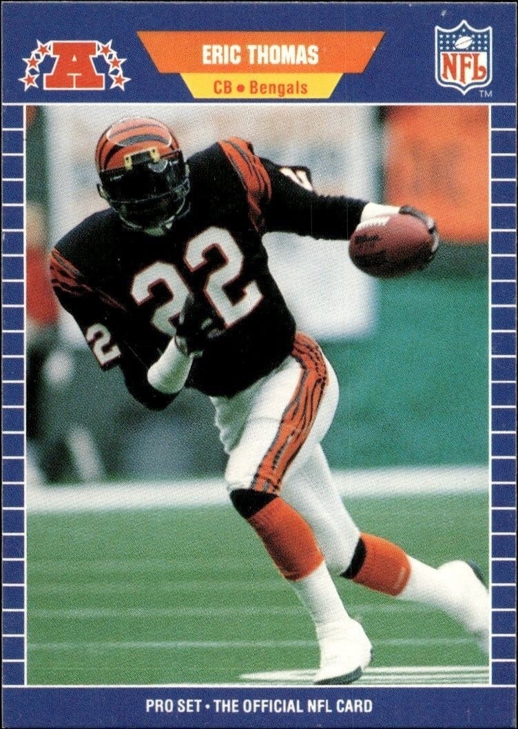 Eric Thomas 1989 Pro Set #68 Football Trading Card - Front 1989 Pro Set Eric Thomas #68 football trading card front