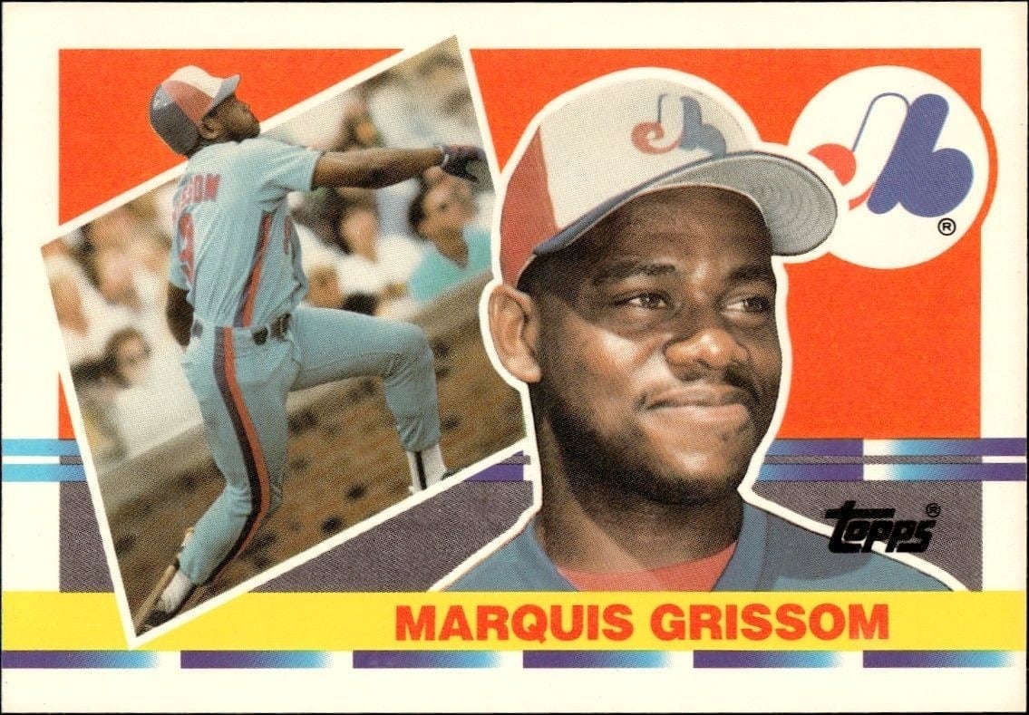 Marquis Grissom 1990 Topps Big #138 Baseball Trading Card - Front 1990 Topps Big Marquis Grissom #138 baseball trading card front