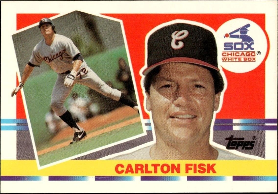 Carlton Fisk 1990 Topps Big #176 Baseball Trading Card - Front 1990 Topps Big Carlton Fisk #176 baseball trading card front