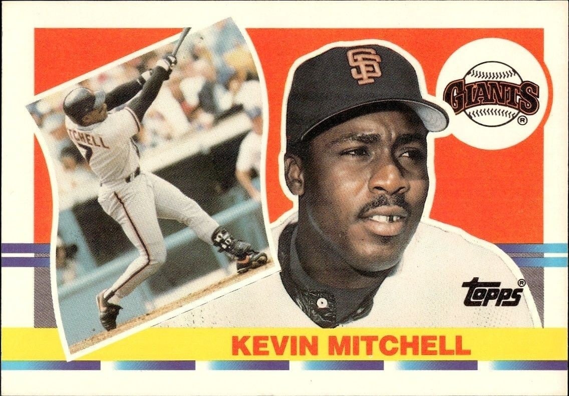 Kevin Mitchell 1990 Topps Big #137 Baseball Trading Card - Front 1990 Topps Big Kevin Mitchell #137 baseball trading card front