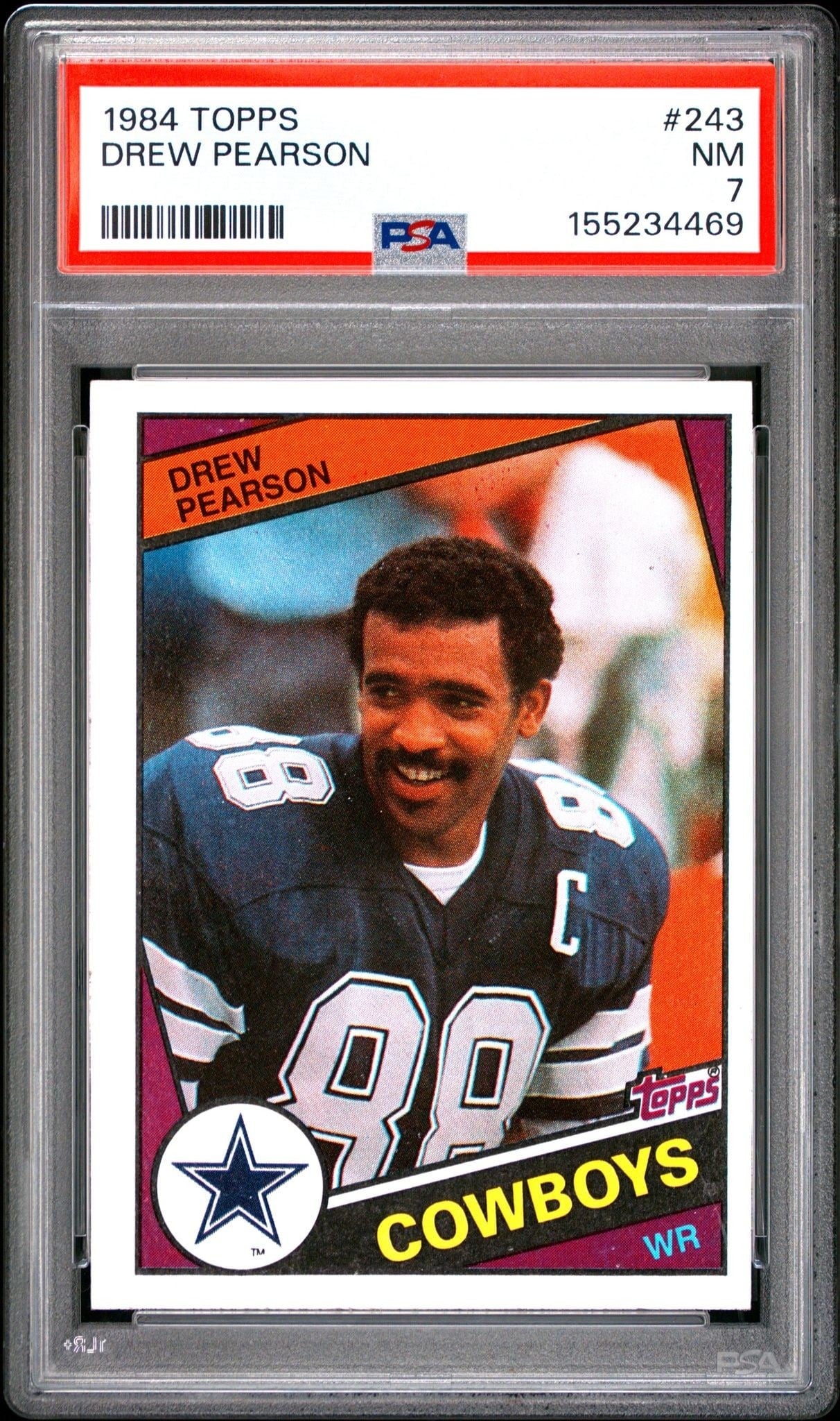 Drew Pearson 1984 Topps #243 Football Trading Card - Front 1984 Topps Drew Pearson #243 football trading card front
