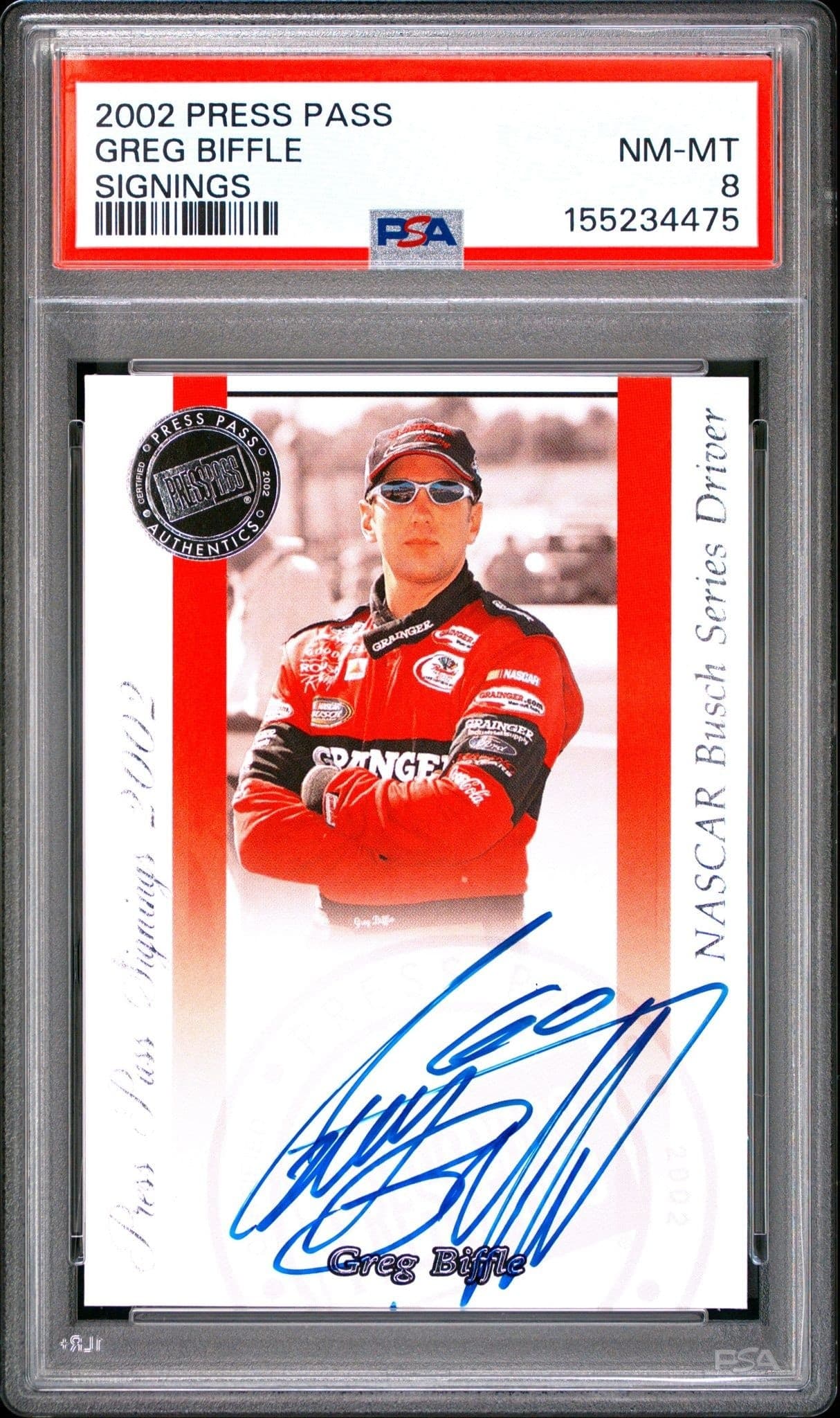 2002 Press-Pass Greg Biffle #NA trading card