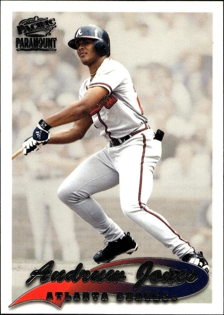 Andruw Jones 1999 Pacific Paramount #23 Baseball Trading Card - Front 1999 Pacific Paramount Andruw Jones #23 baseball trading card front