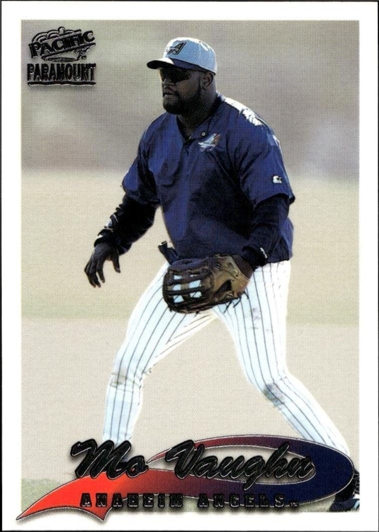 Mo Vaughn 1999 Pacific Paramount #9 Baseball Trading Card - Front 1999 Pacific Paramount Mo Vaughn #9 baseball trading card front