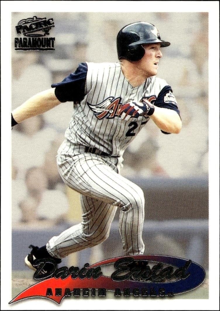 Darin Erstad 1999 Pacific Paramount #4 Baseball Trading Card - Front 1999 Pacific Paramount Darin Erstad #4 baseball trading card front