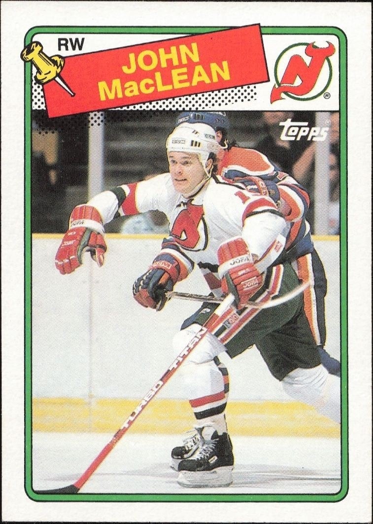 John MacLean 1989-90 Topps #10 Hockey Trading Card - Front 1989-90 Topps John MacLean #10 hockey trading card front