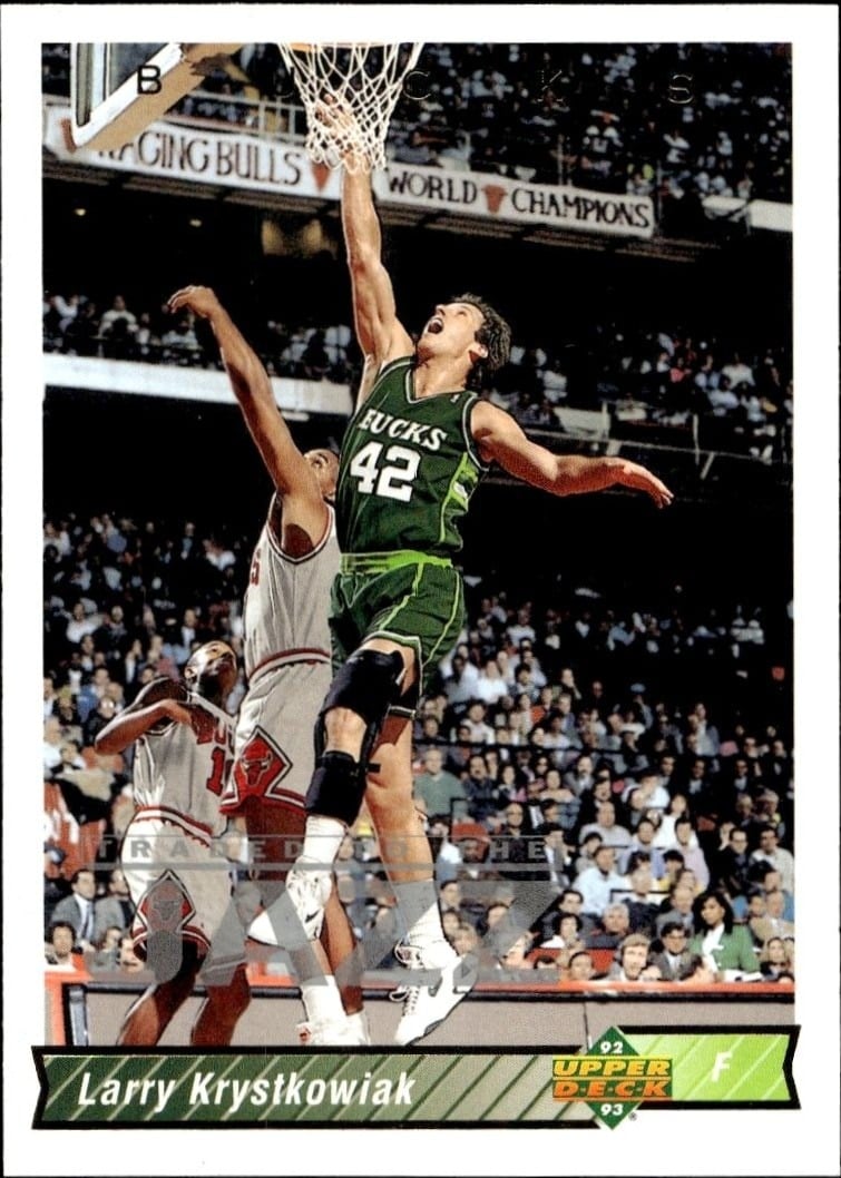 Larry Krystkowiak 1992-93 Upper Deck #72 Basketball Trading Card - Front 1992-93 Upper Deck Larry Krystkowiak #72 basketball trading card front