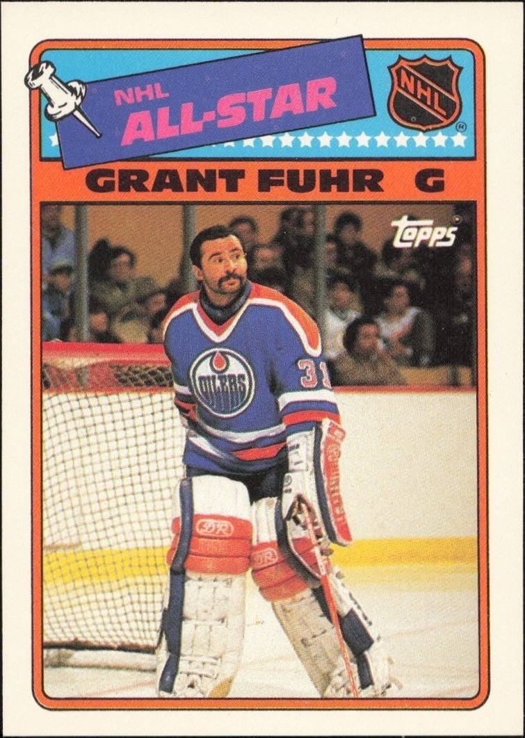 Grant Fuhr 1989-90 Topps #6 Hockey Trading Card - Front 1989-90 Topps Grant Fuhr #6 hockey trading card front