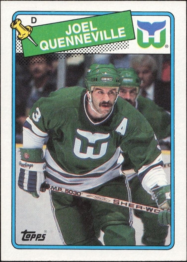 Joel Quenneville 1989-90 Topps #3 Hockey Trading Card - Front 1989-90 Topps Joel Quenneville #3 hockey trading card front