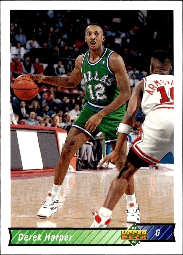 Derek Harper 1992-93 Upper Deck #98 Basketball Trading Card - Front 1992-93 Upper Deck Derek Harper #98 basketball trading card front