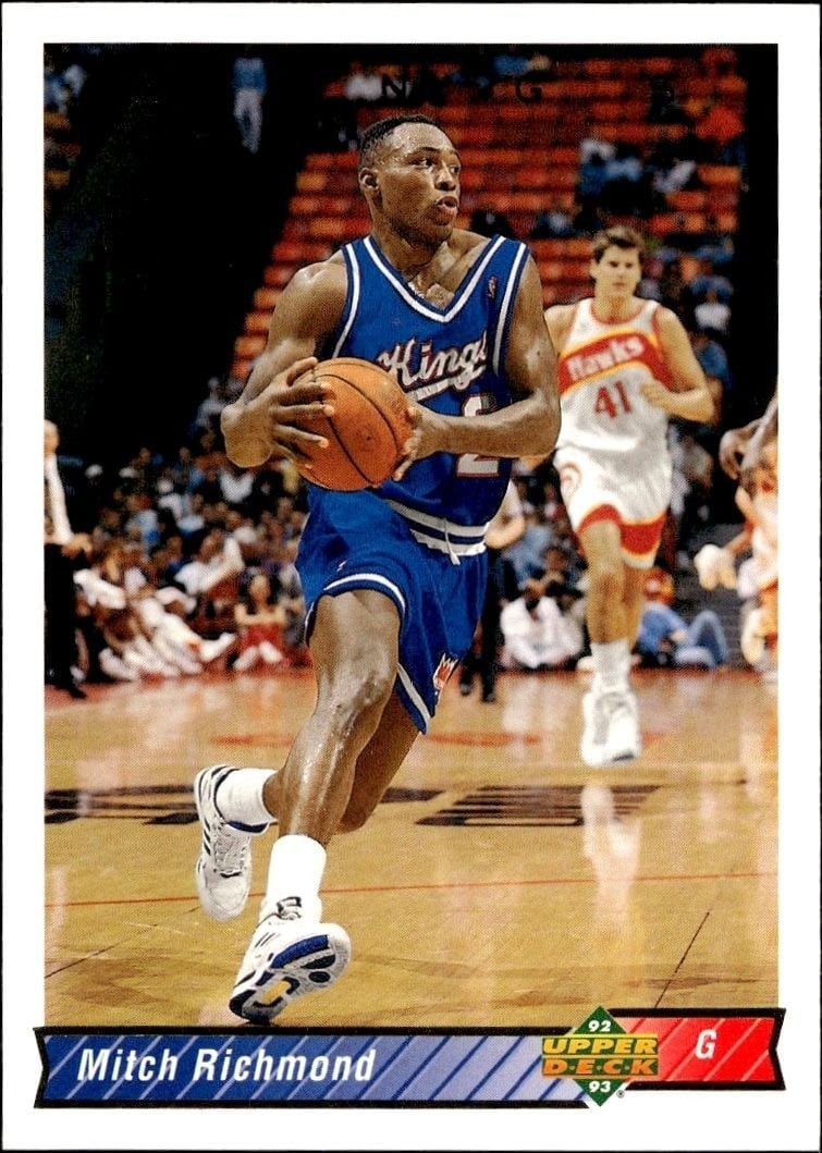 Mitch Richmond 1992-93 Upper Deck #162 Basketball Trading Card - Front 1992-93 Upper Deck Mitch Richmond #162 basketball trading card front