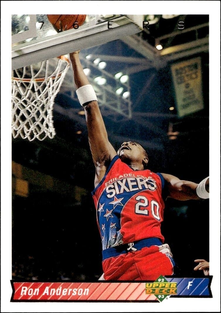 Ron Anderson 1992-93 Upper Deck #217 Basketball Trading Card - Front 1992-93 Upper Deck Ron Anderson #217 basketball trading card front