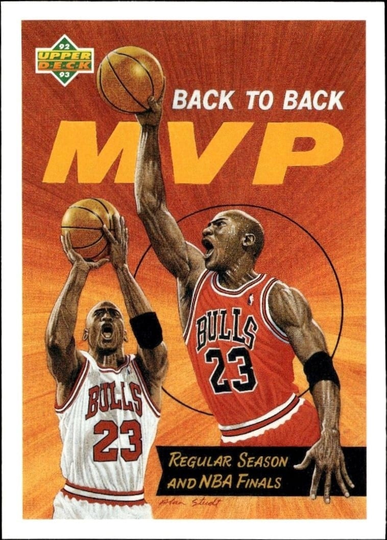Michael Jordan 1992-93 Upper Deck #67 Basketball Trading Card - Front 1992-93 Upper Deck Michael Jordan #67 basketball trading card front
