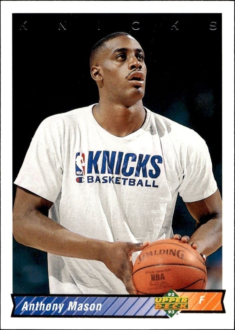 Anthony Mason 1992-93 Upper Deck #239 Basketball Trading Card - Front 1992-93 Upper Deck Anthony Mason #239 basketball trading card front