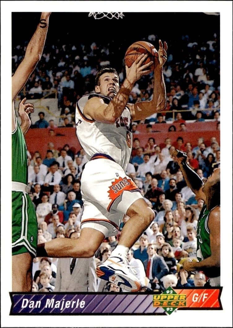 Dan Majerle 1992-93 Upper Deck #177 Basketball Trading Card - Front 1992-93 Upper Deck Dan Majerle #177 basketball trading card front