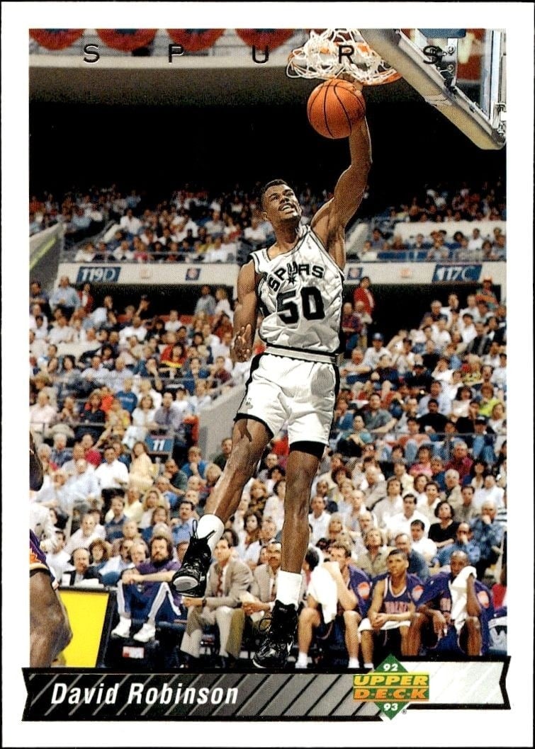 David Robinson 1992-93 Upper Deck #82 Basketball Trading Card - Front 1992-93 Upper Deck David Robinson #82 basketball trading card front