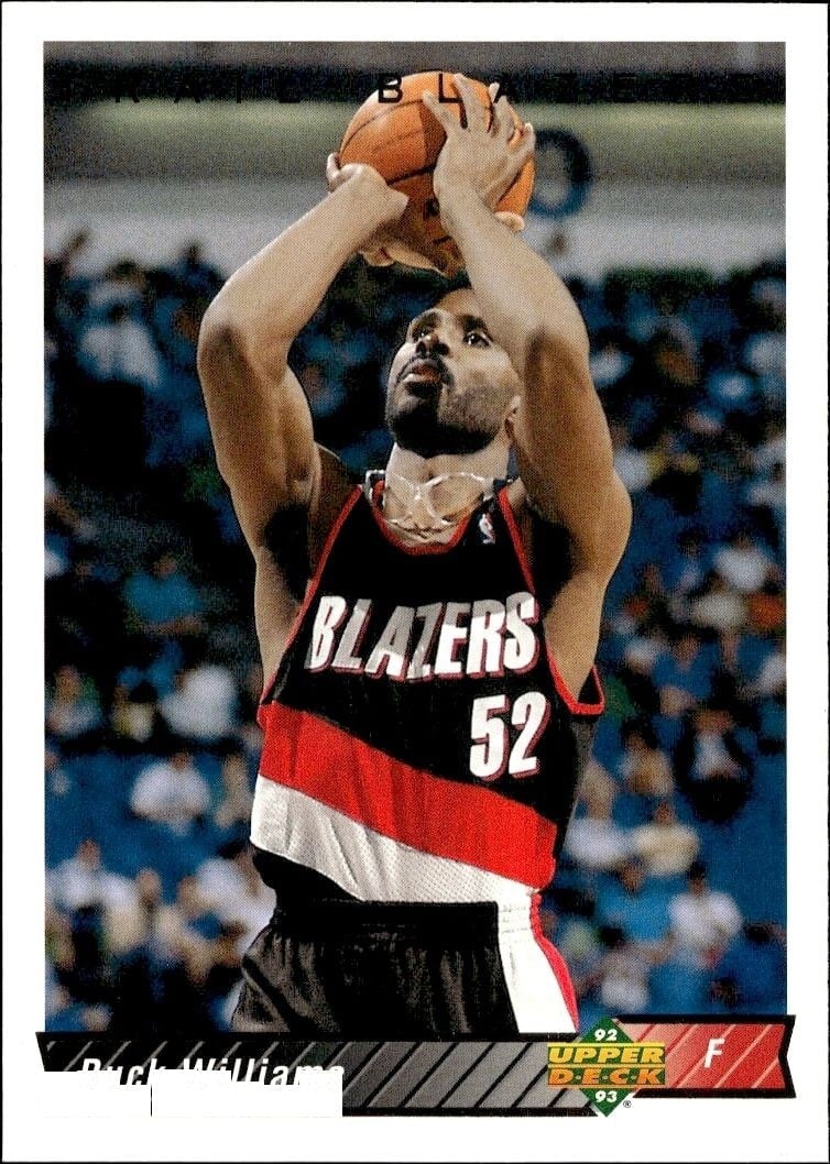 Buck Williams 1992-93 Upper Deck #163 Basketball Trading Card - Front 1992-93 Upper Deck Buck Williams #163 basketball trading card front