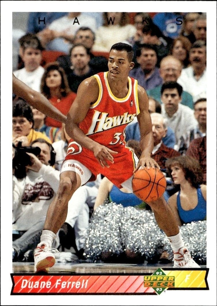 Duane Ferrell 1992-93 Upper Deck #327 Basketball Trading Card - Front 1992-93 Upper Deck Duane Ferrell #327 basketball trading card front