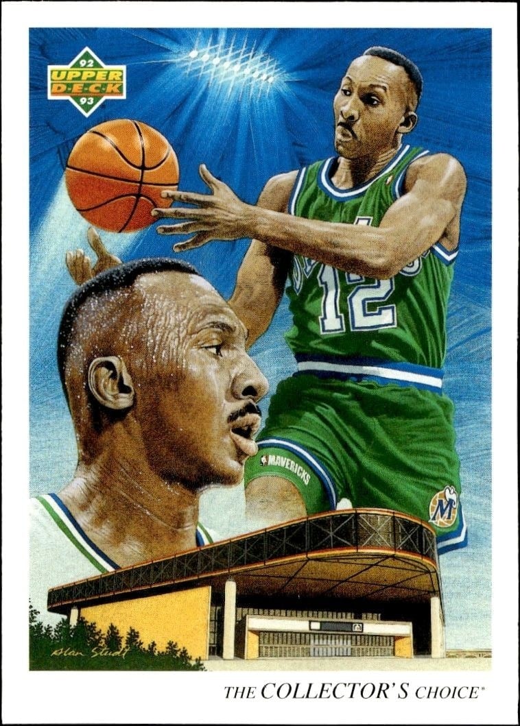 Derek Harper 1992-93 Upper Deck #49 Basketball Trading Card - Front 1992-93 Upper Deck Derek Harper #49 basketball trading card front