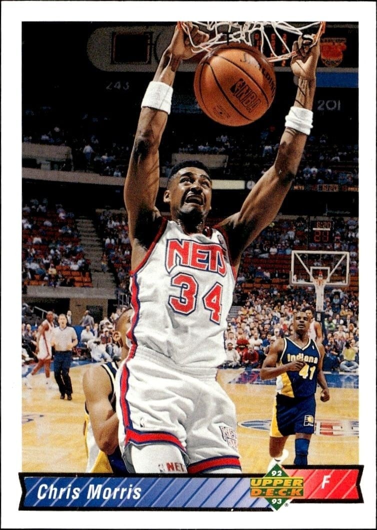 Chris Morris 1992-93 Upper Deck #129 Basketball Trading Card - Front 1992-93 Upper Deck Chris Morris #129 basketball trading card front