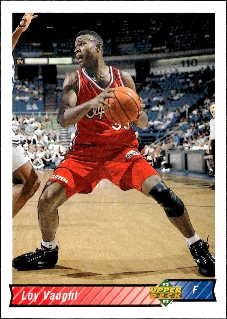 Loy Vaught 1992-93 Upper Deck #251 Basketball Trading Card - Front 1992-93 Upper Deck Loy Vaught #251 basketball trading card front