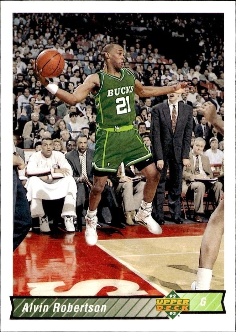 Alvin Robertson 1992-93 Upper Deck #253 Basketball Trading Card - Front 1992-93 Upper Deck Alvin Robertson #253 basketball trading card front