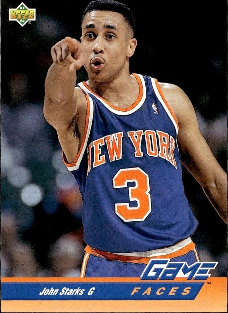 John Starks 1992-93 Upper Deck #492 Basketball Trading Card - Front 1992-93 Upper Deck John Starks #492 basketball trading card front