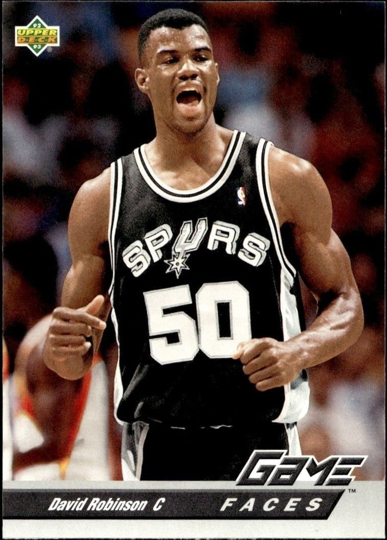David Robinson 1992-93 Upper Deck #496 Basketball Trading Card - Front 1992-93 Upper Deck David Robinson #496 basketball trading card front
